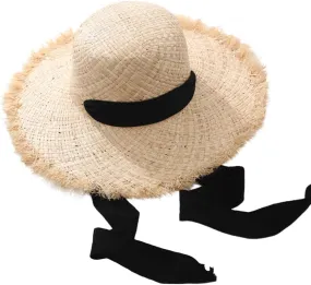 Women Sun Straw Hat Wide Brim Summer Hat Foldable Floppy Beach Hat for Wide Brim Straw Hat Beach Straw Hat Ribbon Hat