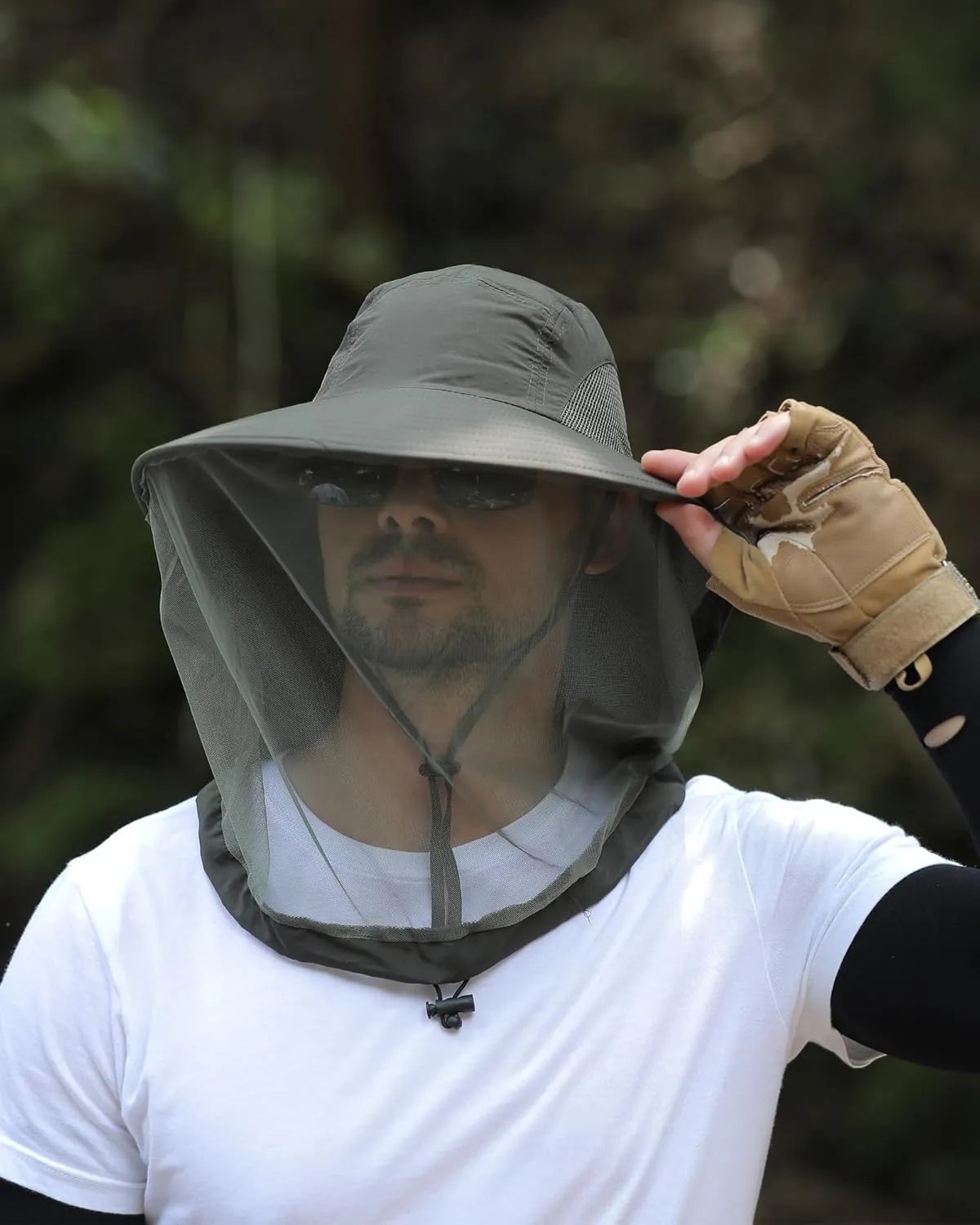 Womens Sun Hat Outdoor UV Protection Wide Brim Fishing Hat with Ponytail Hole Neck Flap for Beach Hiking Camping